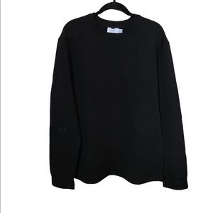 Topman Black Horizontal Ribbed Size XL Crewneck Sweatshirt.